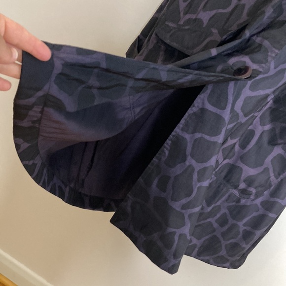 Mycra Pac Rain Jacket Womens 2 Medium Large Purple Black Giraffe Print Coat - Picture 10 of 16